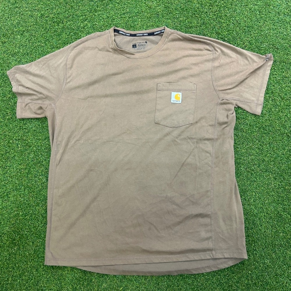 Carhartt Force Relaxed Fit Pocket T-Shirt Mens Large Brown Short Sleeve Tee